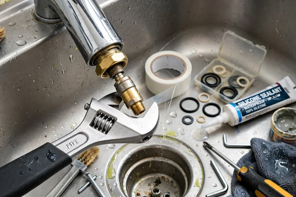Replacing a faucet supply line under a sink