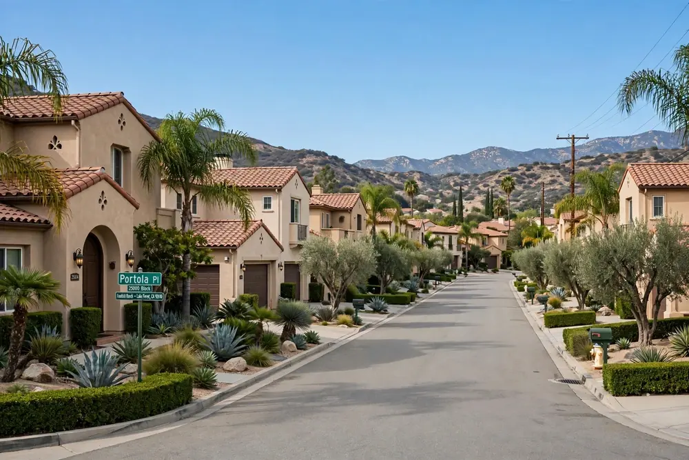 Residential street in Foothill Ranch