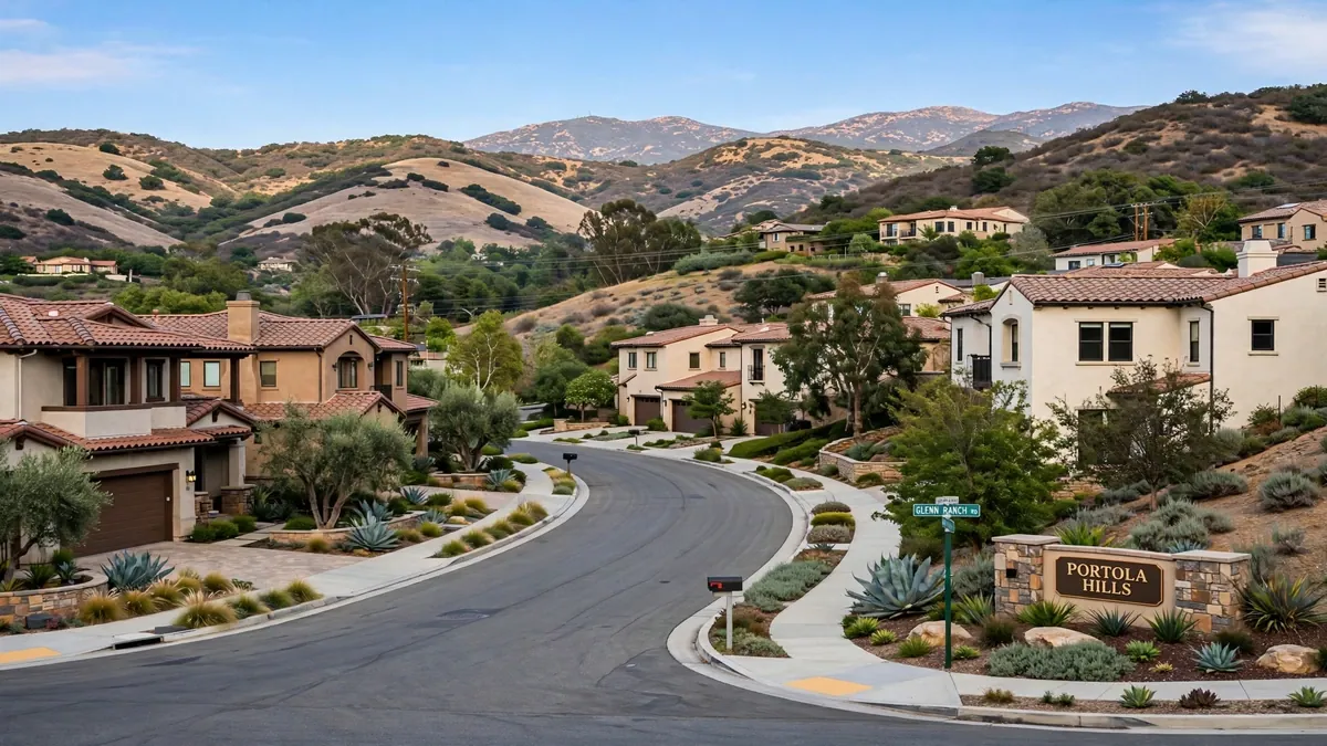 Hillside homes in Portola Hills beside the Whiting Ranch hills