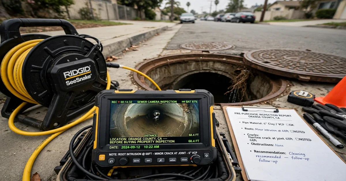 Sewer camera monitor with a distance counter