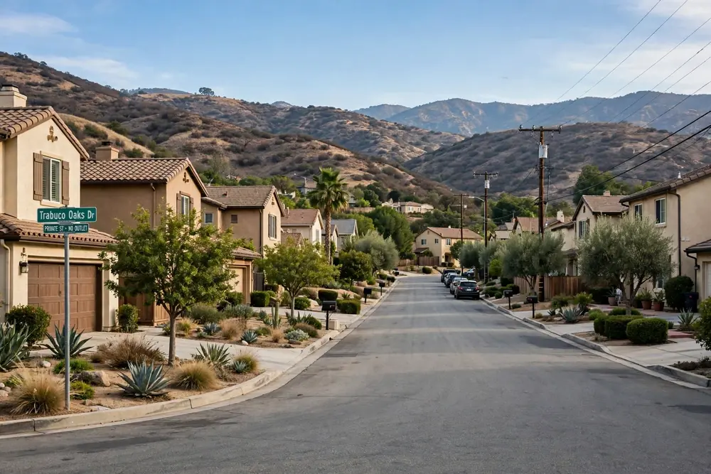 Canyon property with oak trees in Trabuco Canyon