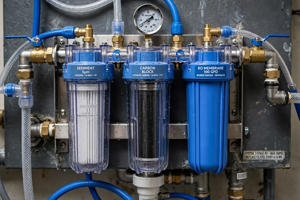 Under-sink water filter with its own faucet
