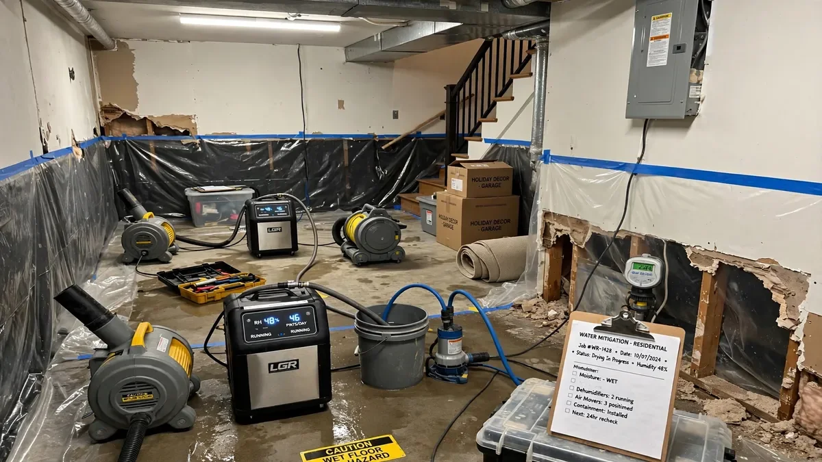 Extracting standing water from a hardwood floor